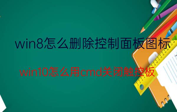 win8怎么删除控制面板图标 win10怎么用cmd关闭触控板？